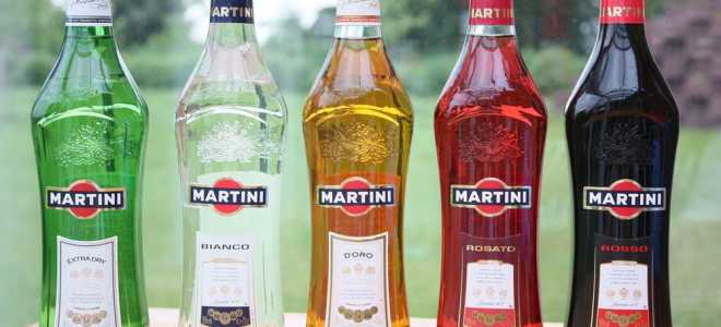 Крепость и проценты алкоголя в различных напитках от мартини